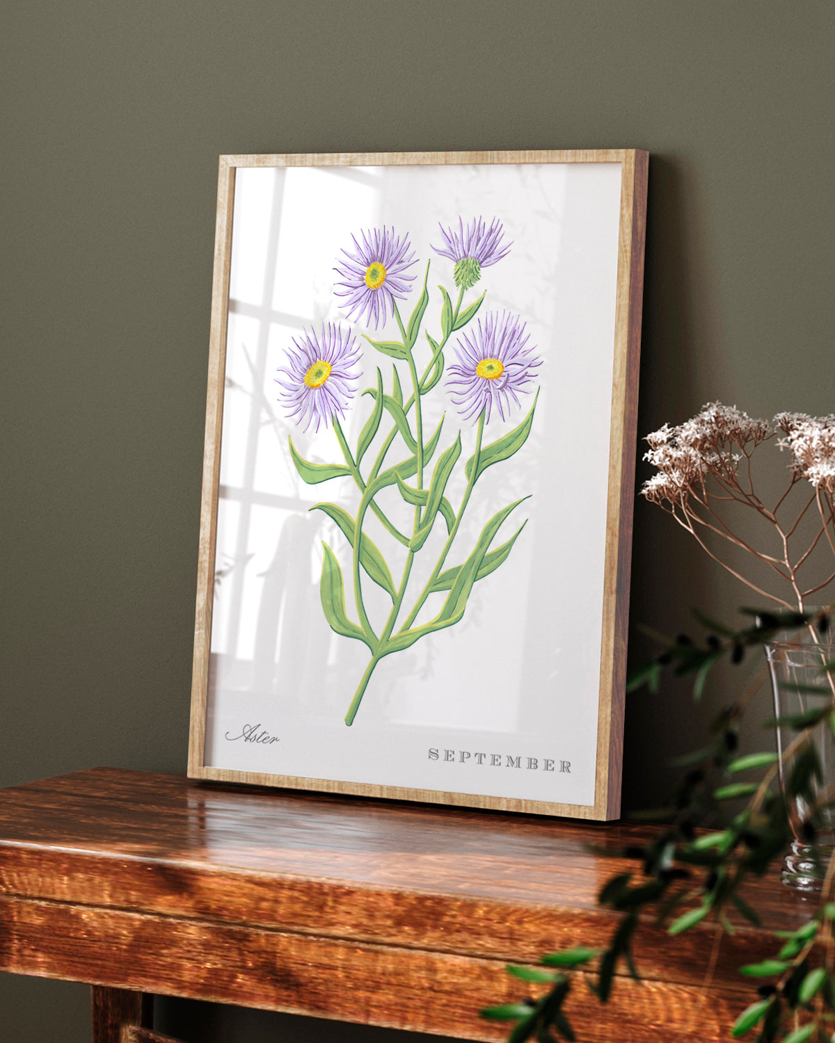 Colorful birth month floral artwork by Jen Montgomery.