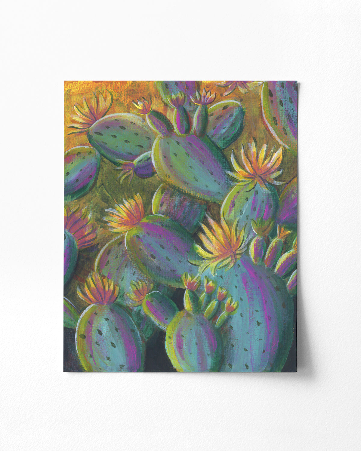Flowering Cacti No. 001 art print featuring flowering cacti.