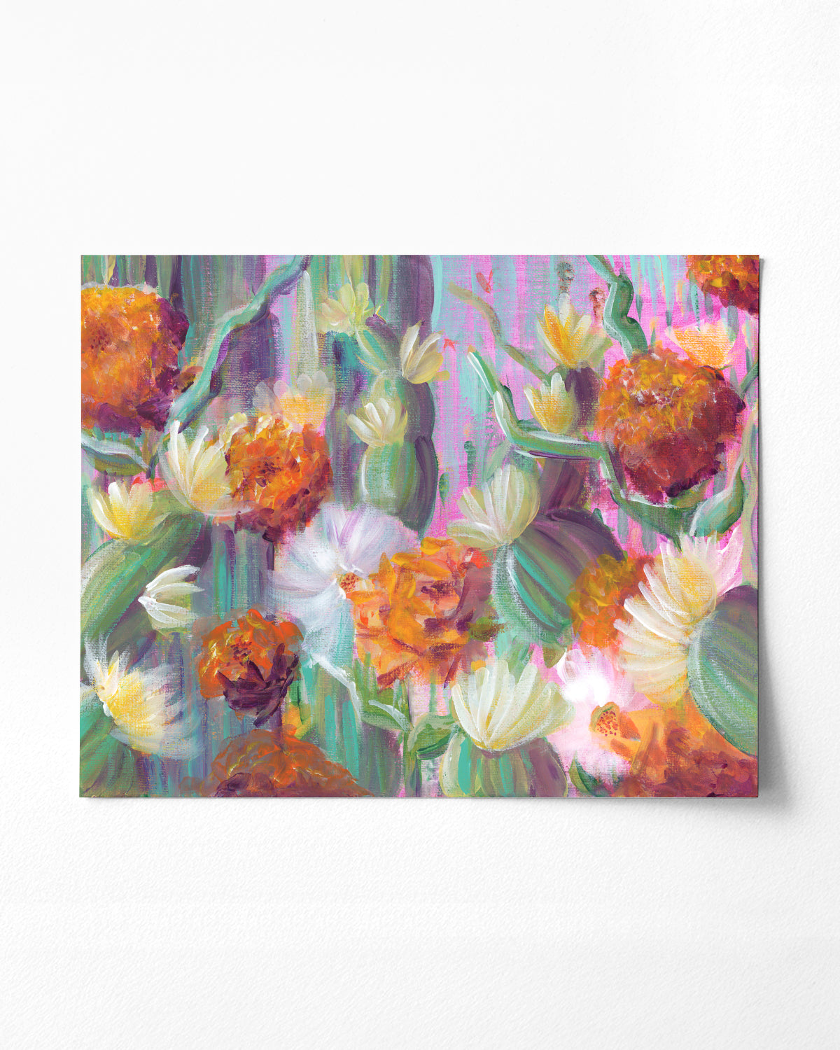 Flowering Cacti No. 003 art print featuring flowering cacti.