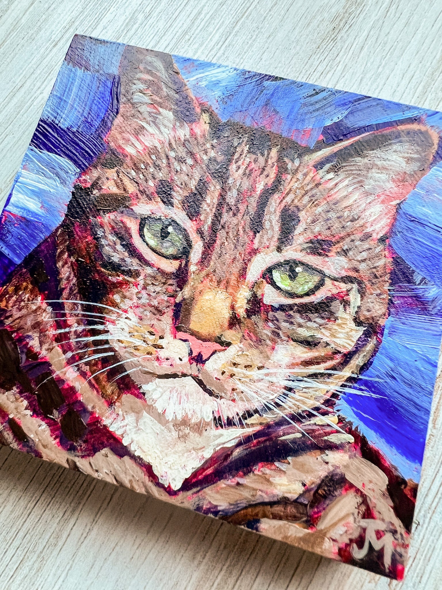 Cat portrait painting by Jen Montgomery.