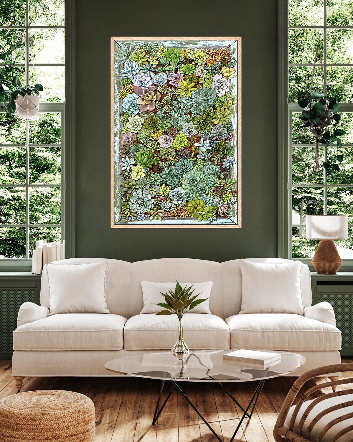 Succulent living wall art by Jen Montgomery.