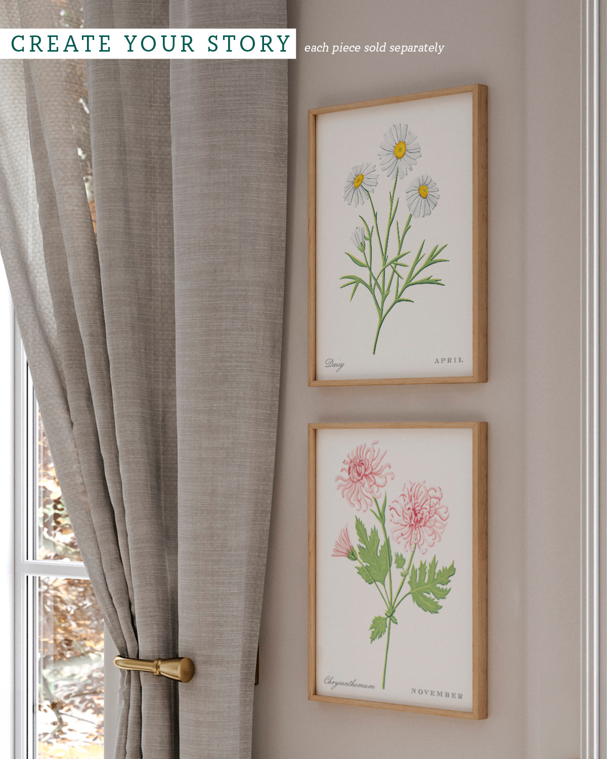 Colorful birth month floral artwork by Jen Montgomery.
