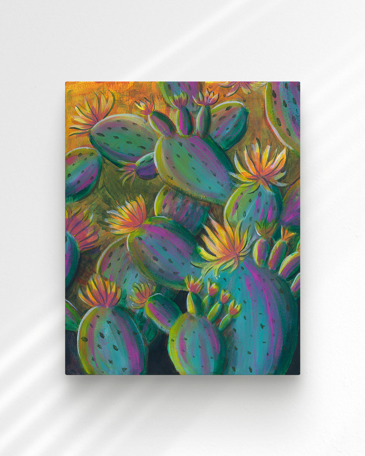 Flowering Cacti No. 001 canvas art print featuring flowering cacti. 