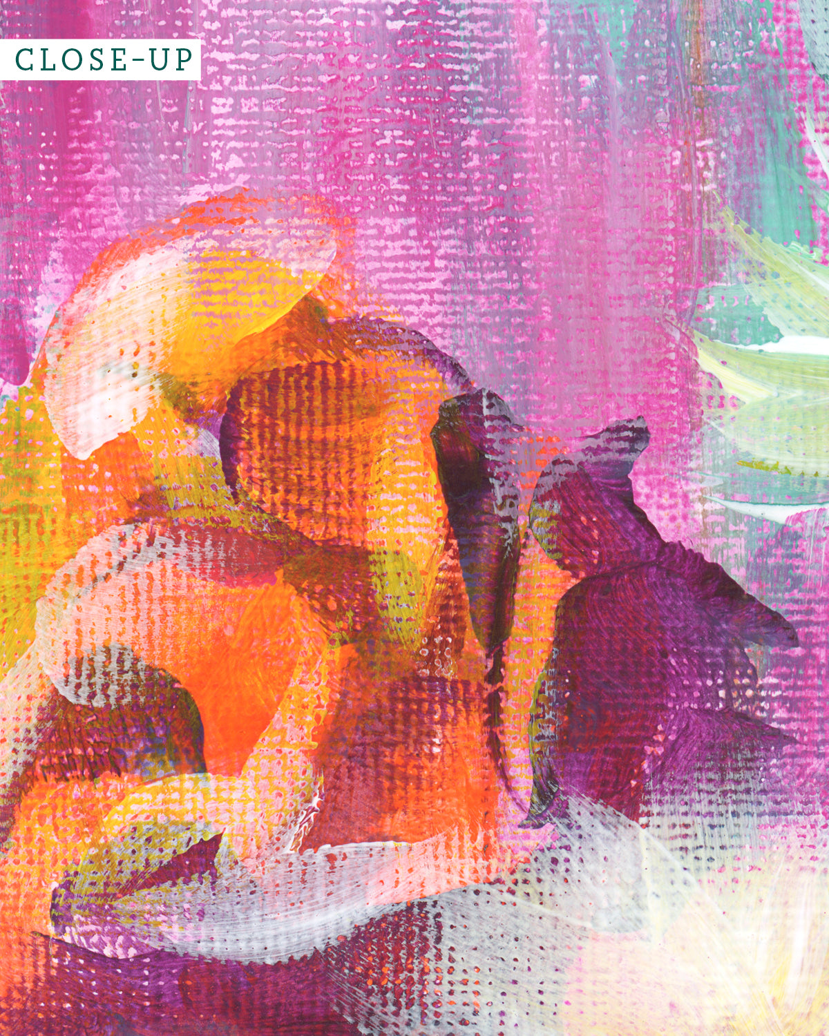 Closeup of Flowering Cacti No. 005 art print featuring flowering cacti.